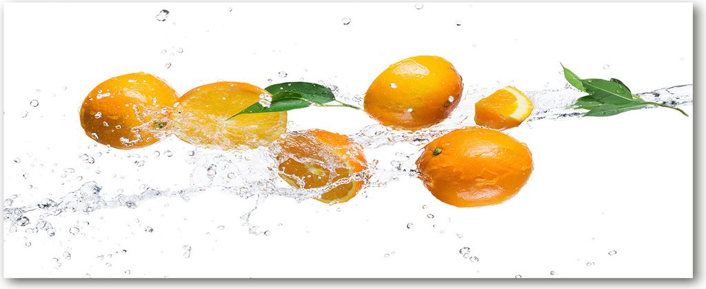Tulup Leinwandbild - 125x50 cm - Wandkunst - Drucke auf Leinwand - Leinwanddruck - Essen & Getränke - Gelb - Orangen Wasser