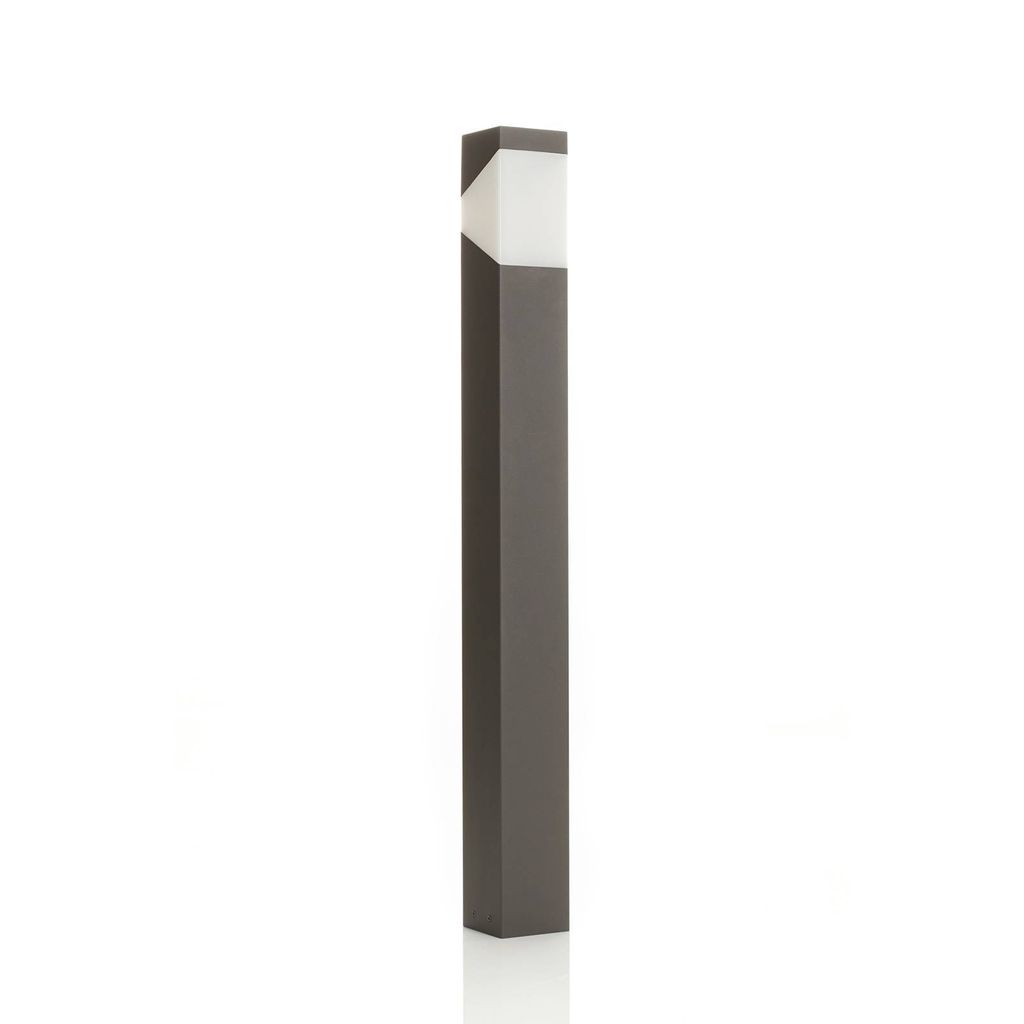 Lucande Wegeleuchte Kiran, 100 cm, grau, Metall, IP44, E27 Produktbild 