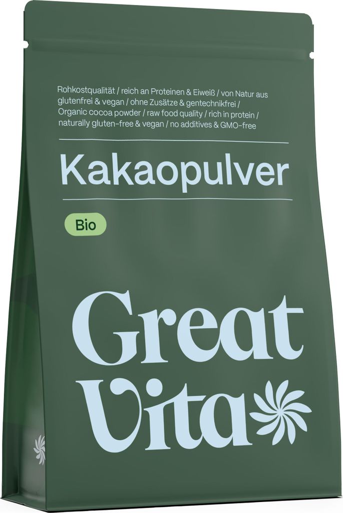 GreatVita Kakaopulver 400g - Bioqualität | rohes Pulver Produktbild 
