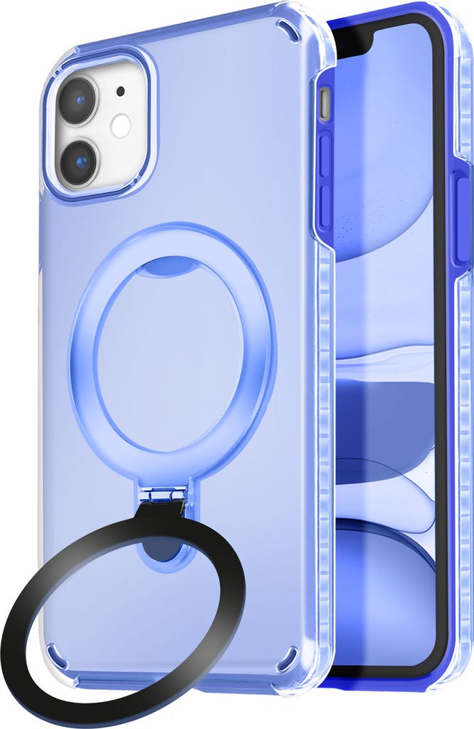 Avizar, MagSafe Hülle für Apple iPhone 11 Stoßfest mit Klappständer, Blau
