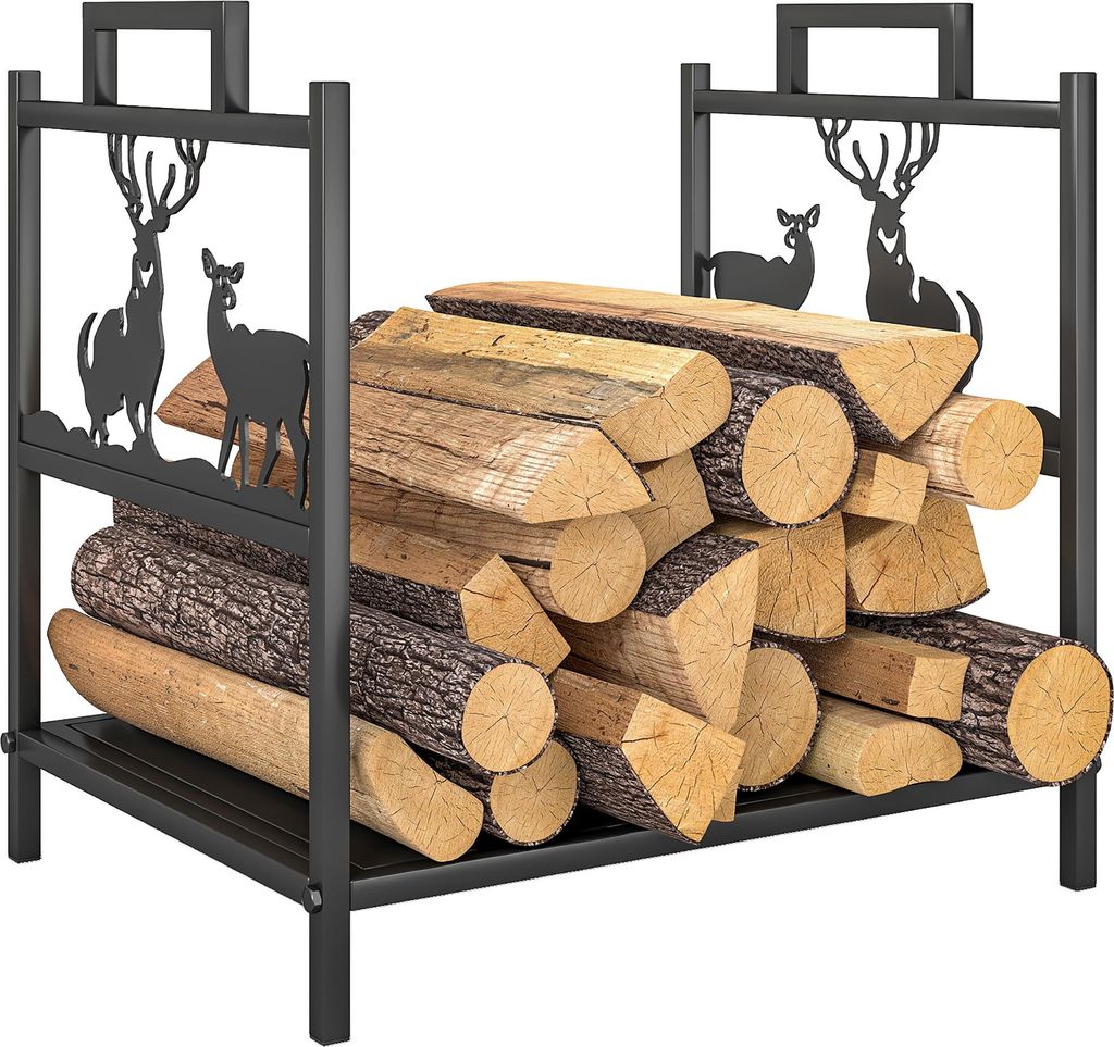 Outsunny Kaminholzregal für innen 42,5 x 33,5 x 43 cm Brennholzregal Metall