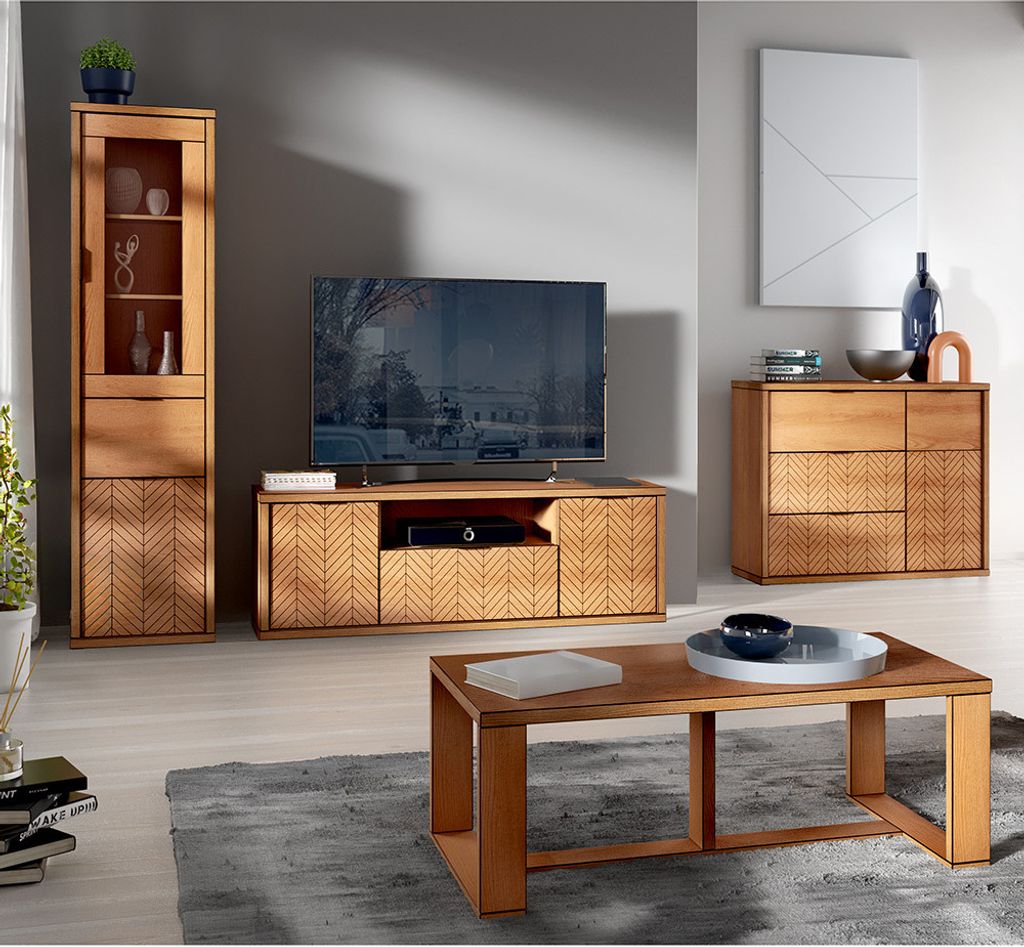 Wohnzimmermöbel Set 4-teilig modern in Eiche FABRIANO-161