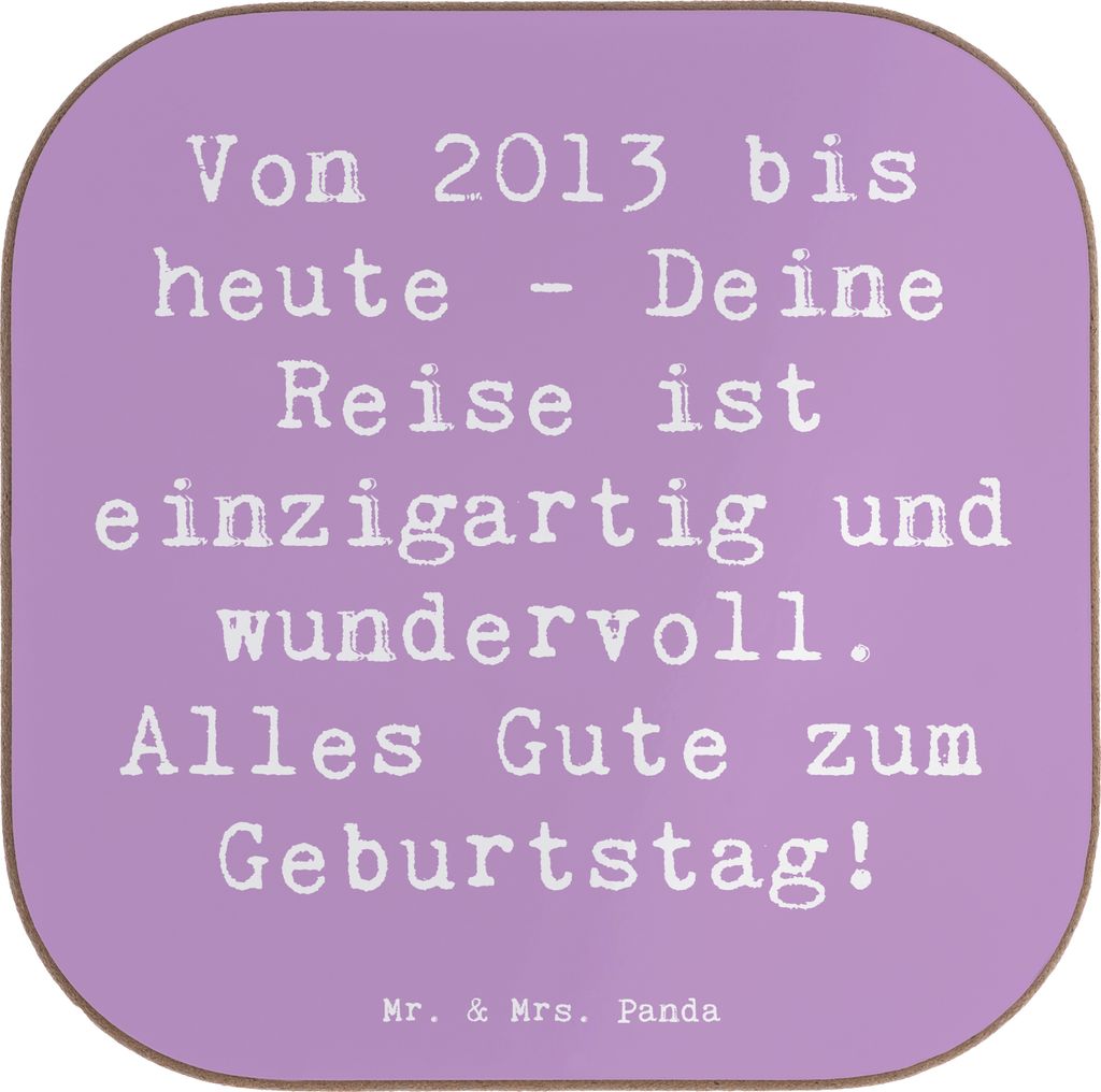 Mr. & Mrs. Panda Tassenuntersetzer Spruch 2013 Geburtstag - Lavendeltraum - Geschenk, Geburtstagsgeschenk, Happy Birthday, Tischuntersetzer, Unters...
