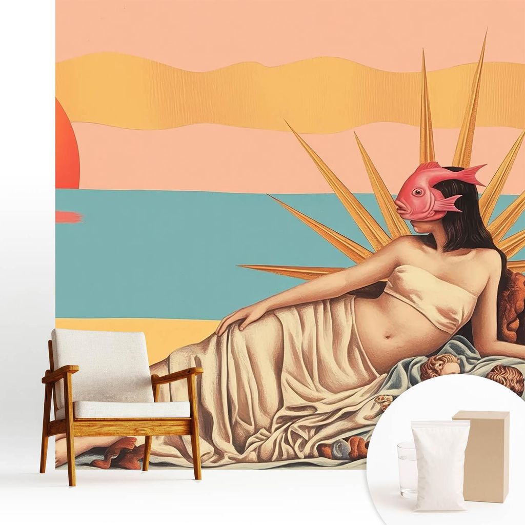 Fototapete - 250x250 cm - Tapete - Wandtapete - Wandbilder - Dekofolie - Tapete Folie - Wand - Dekoration - Wohnzimmer - Der Westen des Surrealismus