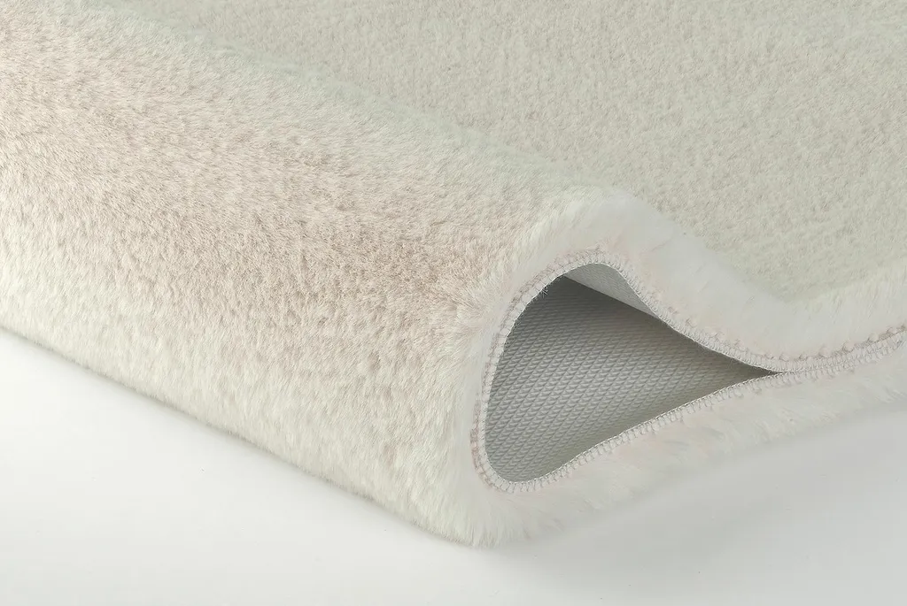 Tapis de douche rectangulaire beige grand format en coton doux - 3