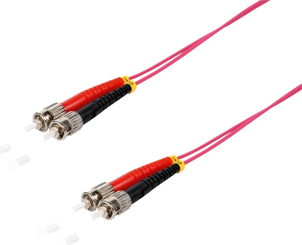 Cordon de brassage optique ST-ST multimode OM4 1m violet haute densité