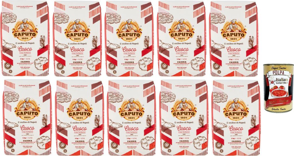 Caputo Cuoco, weicher Weizenmehl Mehl "00" Chef's Flour, Pizza Mehl mit elastischen und resistenten Gluten für erhebliche Teig, 10x 1 kg + Italian...