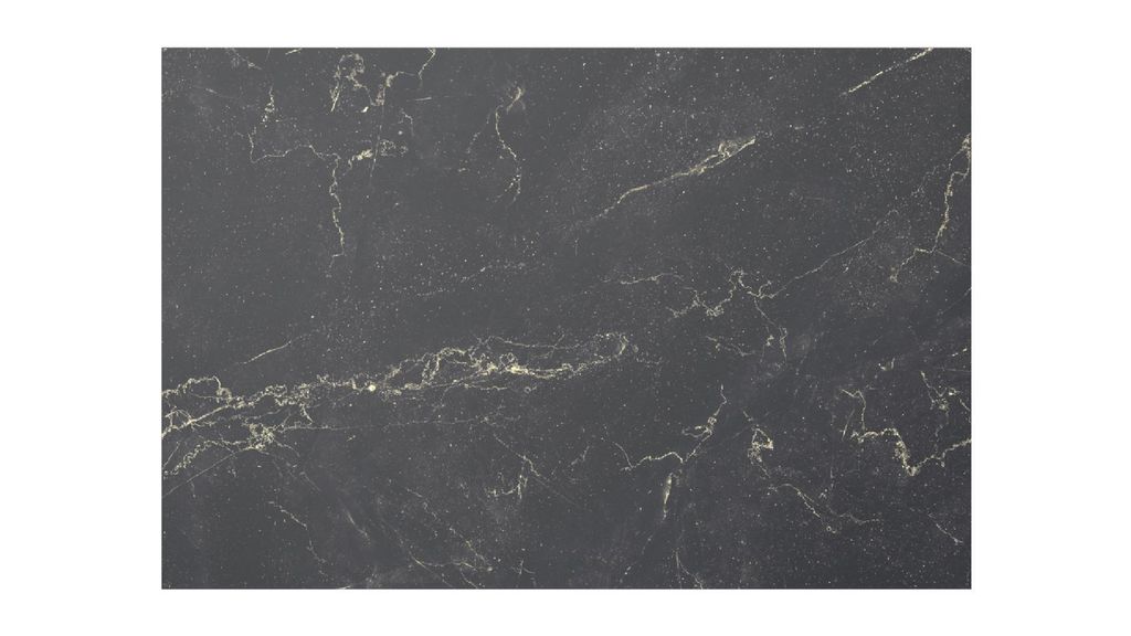 A flat lay of a dark marble-patterned board against a white background.