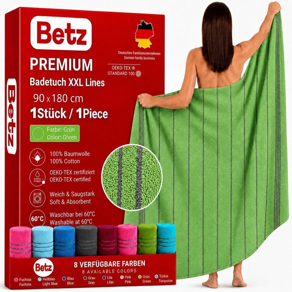 Betz Badetuch XXL Lines 90x180 cm – 100% Baumwolle, weich & Produktbild 