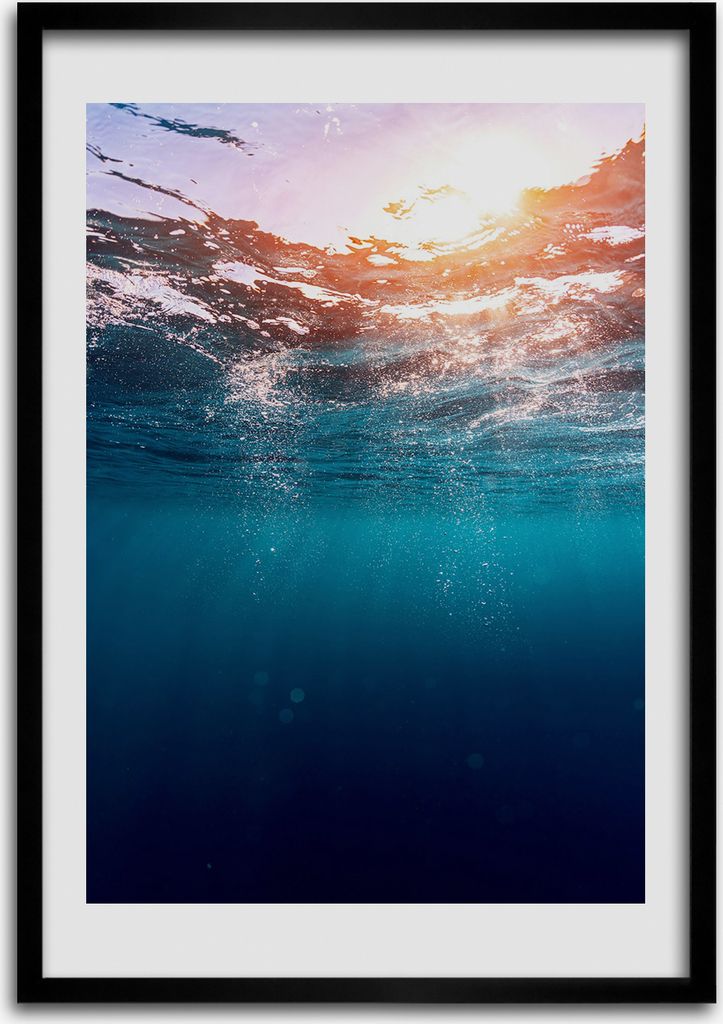 Bild - Bilderrahmen - 50 cm x 70 cm - MDF - Rahmen - Wandkunst Unter Wasser