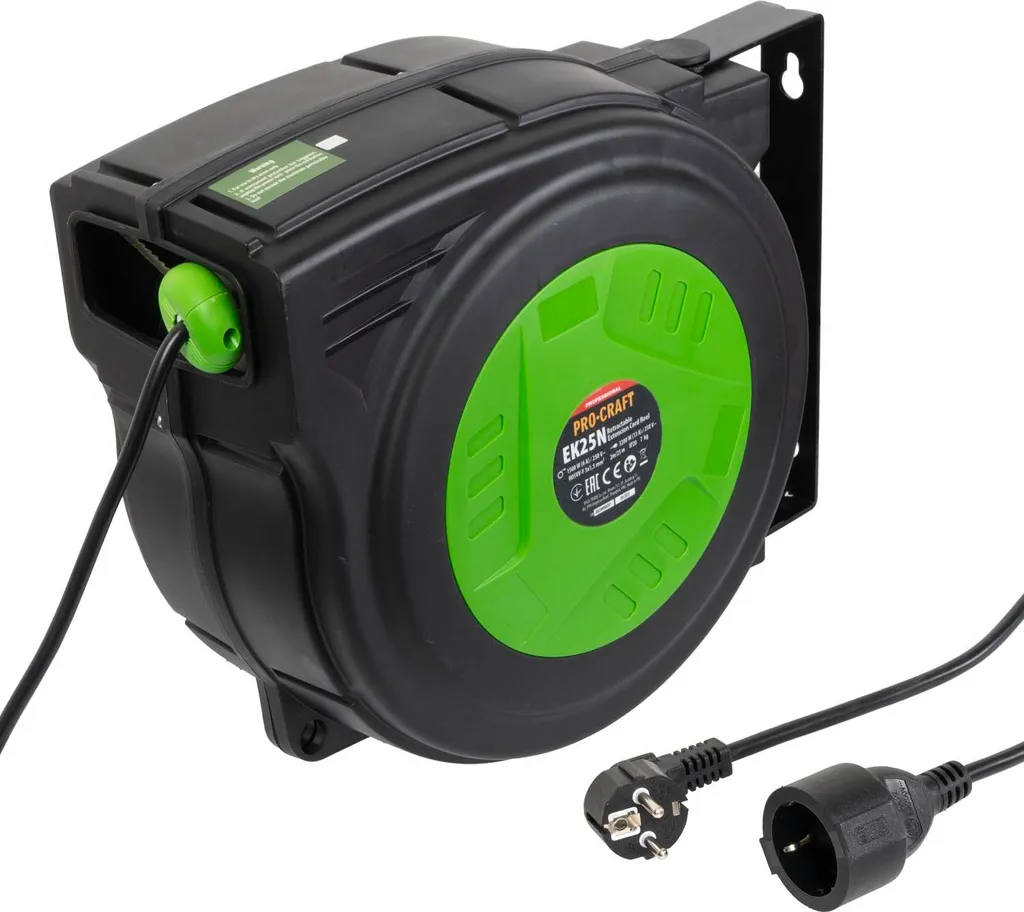 Tambour Procraft EK15N auto-rétractable avec câble 15 mètres robuste