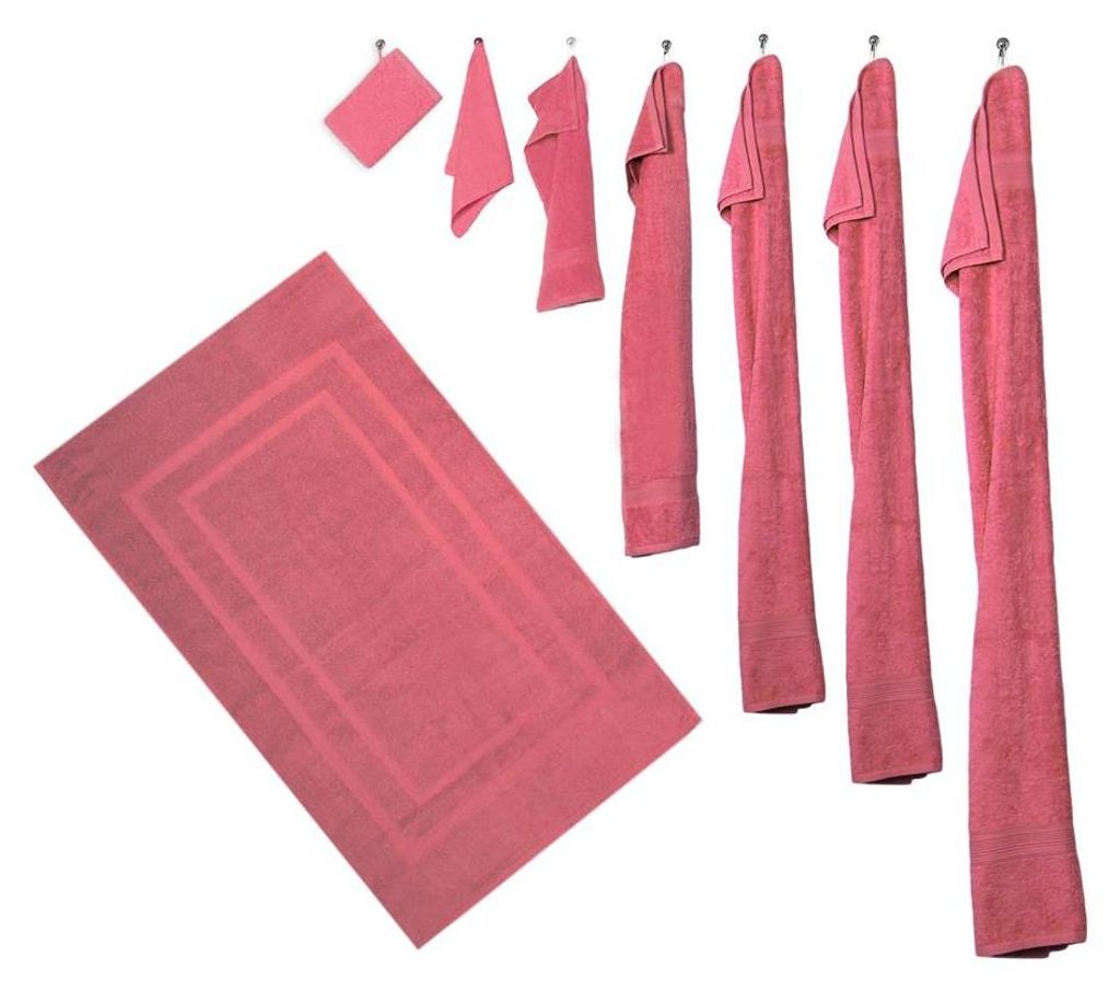 10er Set - 4 Duschtücher, 4 Handtücher, 2 Saunatücher - Rosa