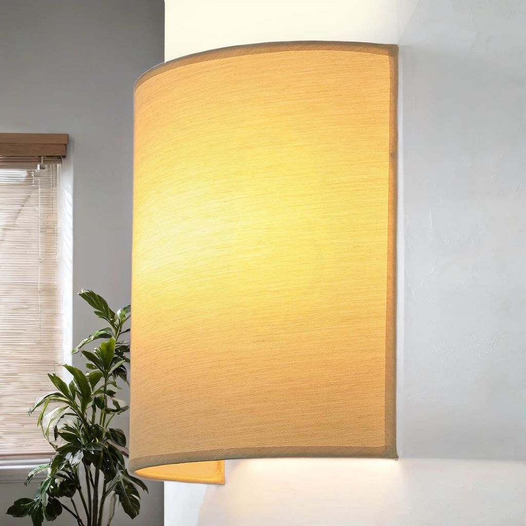 Wandlampe Modern "Alice" Stoff Kaffeebraun E27 Wandleuchte Produktbild 