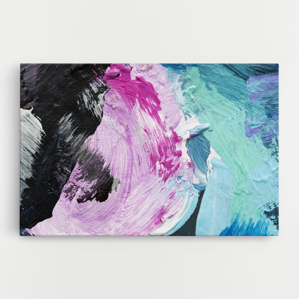 ARTHUB Leinwandbild 50x70 cm, Pink Oil Painting | Wohnzimmerdekoration, Hängende Bilder, Wanddekoration, Heimdekoration, Abstrakte, Lebendige Fa...