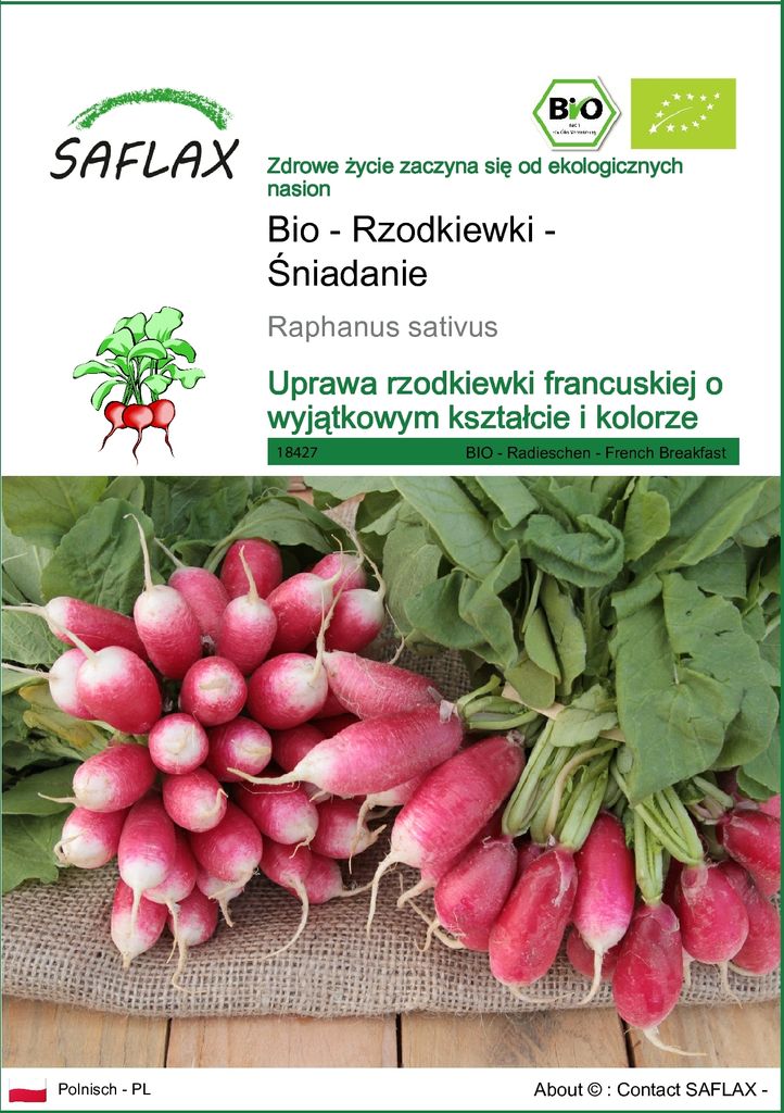 SAFLAX - Bio - Rzodkiewki - Śniadanie - 150 Nasiona - Zdjęcie produktu 