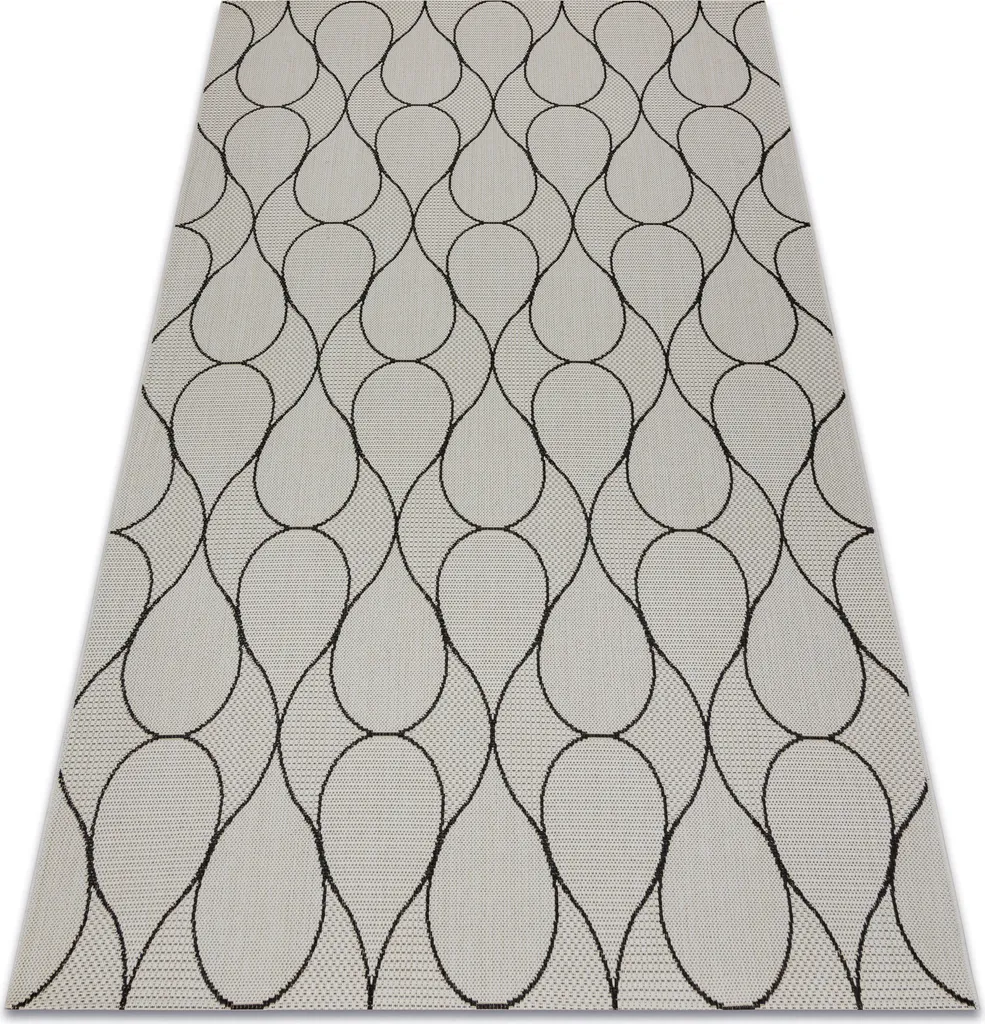 Tapis d'entrée FLAT SISAL déco crème et noir 80x150 cm facile à laver