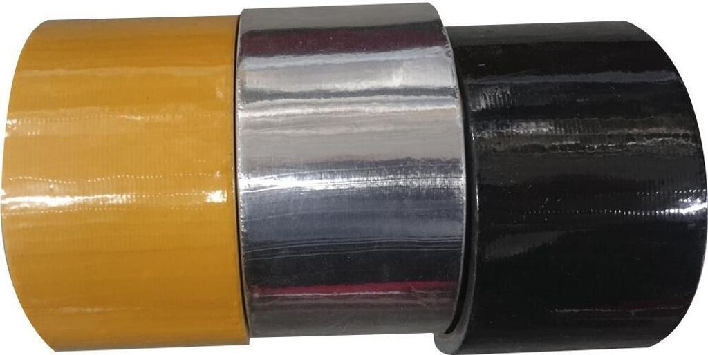 Universalgewebeband 6mx48mm PP 3-fbg. sort.