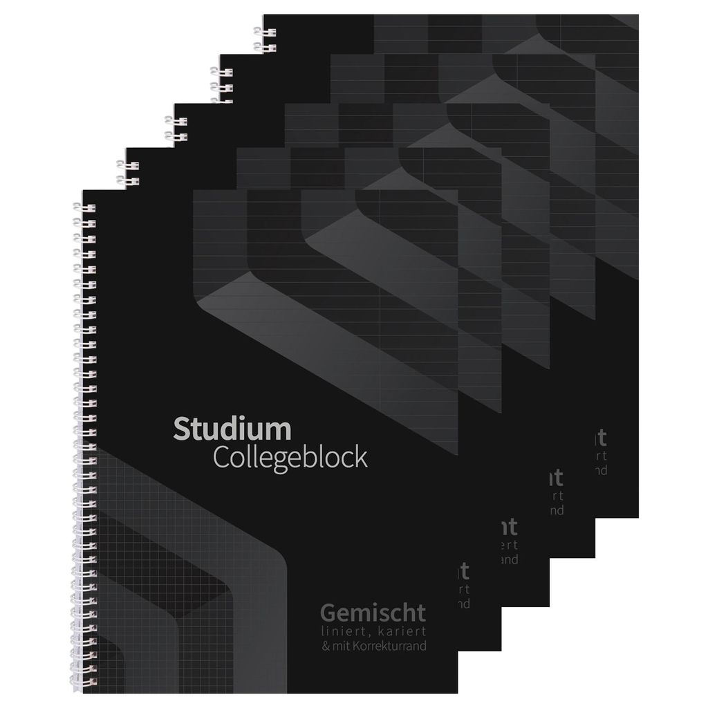 Bloc-notes universitaire DUO - 5 pièces - quadrillé et Image du produit 