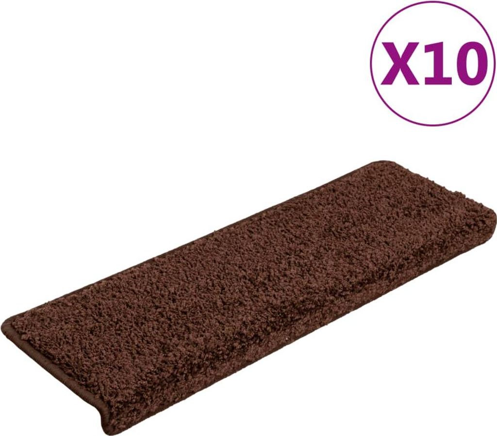 vidaXL Stufenmatten 10 Stk. 65x21x4 cm Braun Rechteckiger Rand