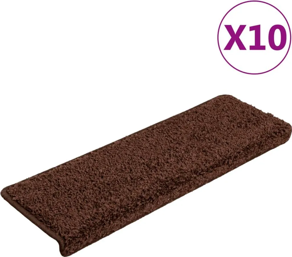 Tapis de marche escalier antidérapant Marron 65x21 cm lot de 10 sécurité