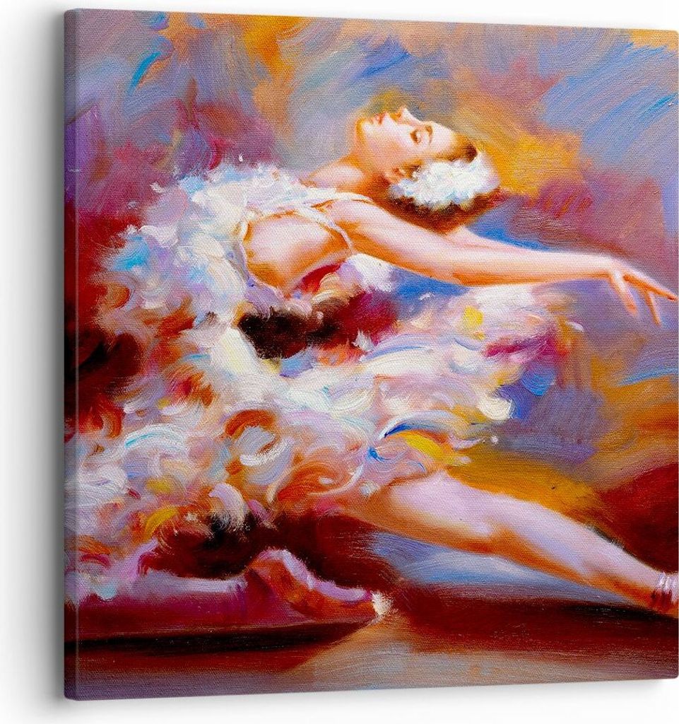 Bild auf Leinwand - Leinwandbild - Balletttänzer tanzen - 30x30cm - Wand Bild - Wanddeko - Leinwanddruck - Bilder - Kunstdruck - Wanddekoration - ...