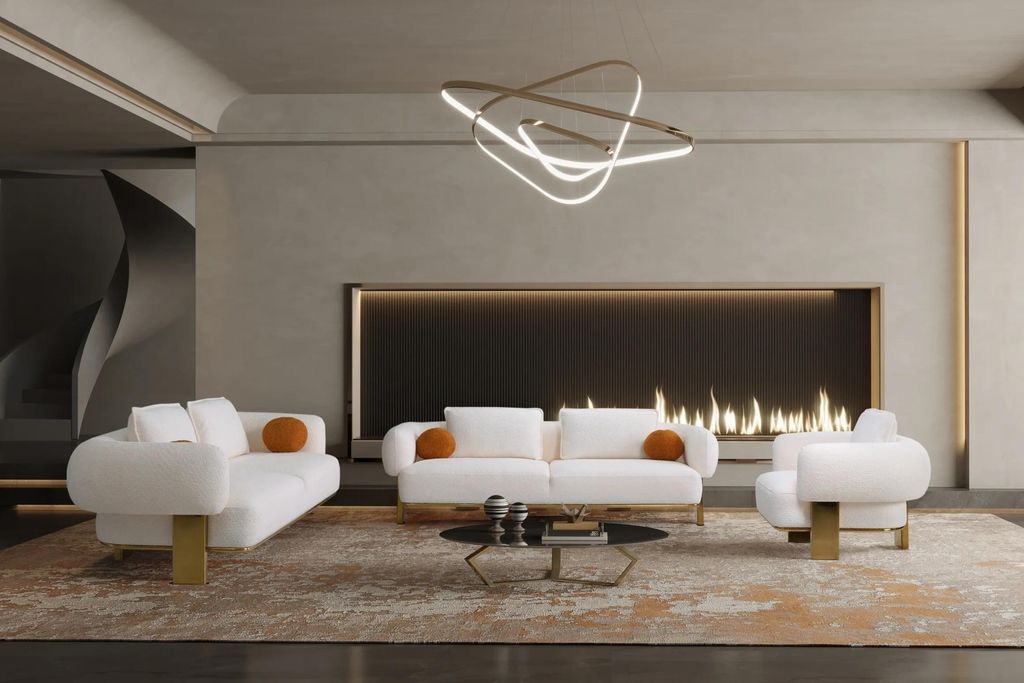 Sofagarnitur Wohnzimmer Komplett Sofas Set Design Modern Luxus Sessel Neu