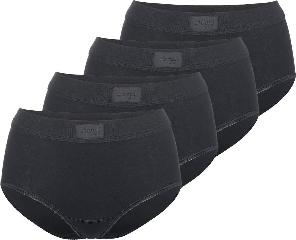 sloggi 4er Pack Double Comfort T Maxi Slip Maxi Slip mit tief geschnittenen Seiten, Aus natürlicher Baumwolle, Atmungsaktiv