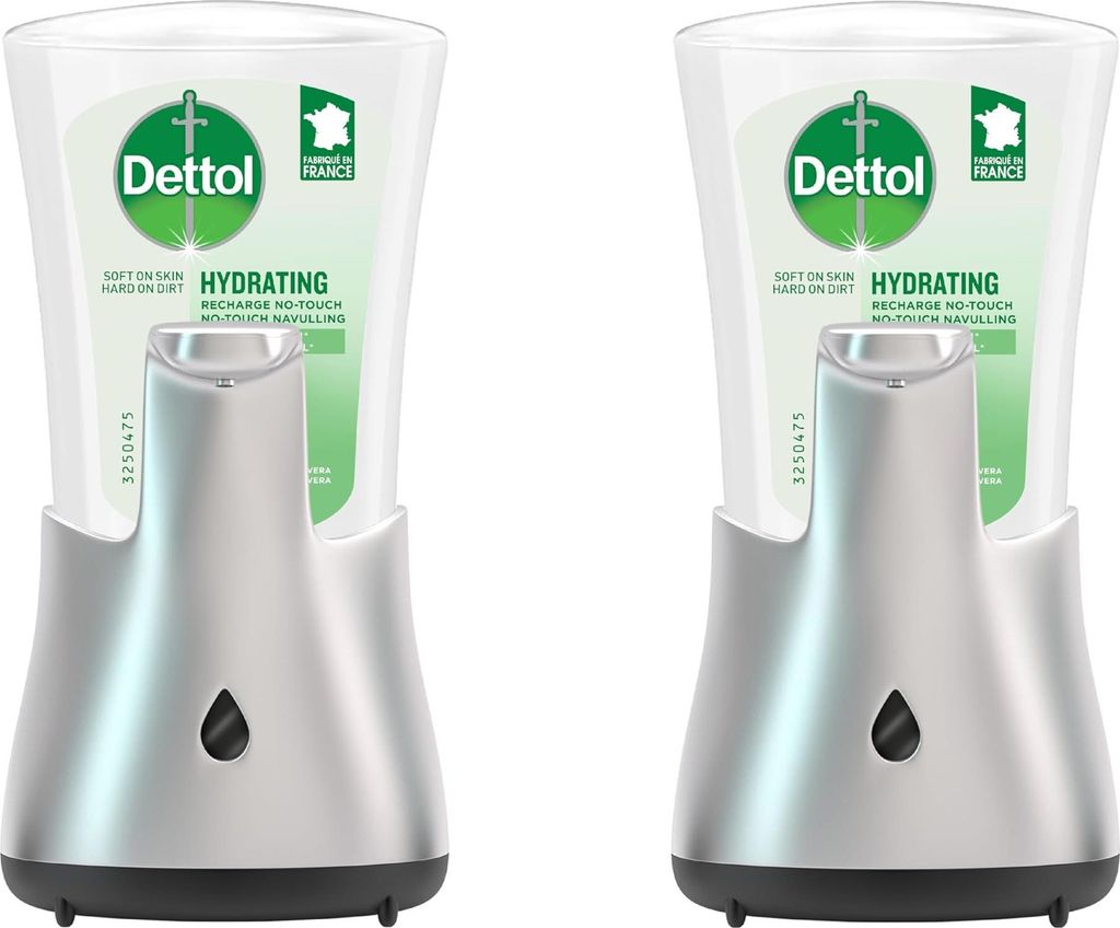 Dettol No-Touch Automatischer Seifenspender Aloe Vera Duft, 2 x 250ml