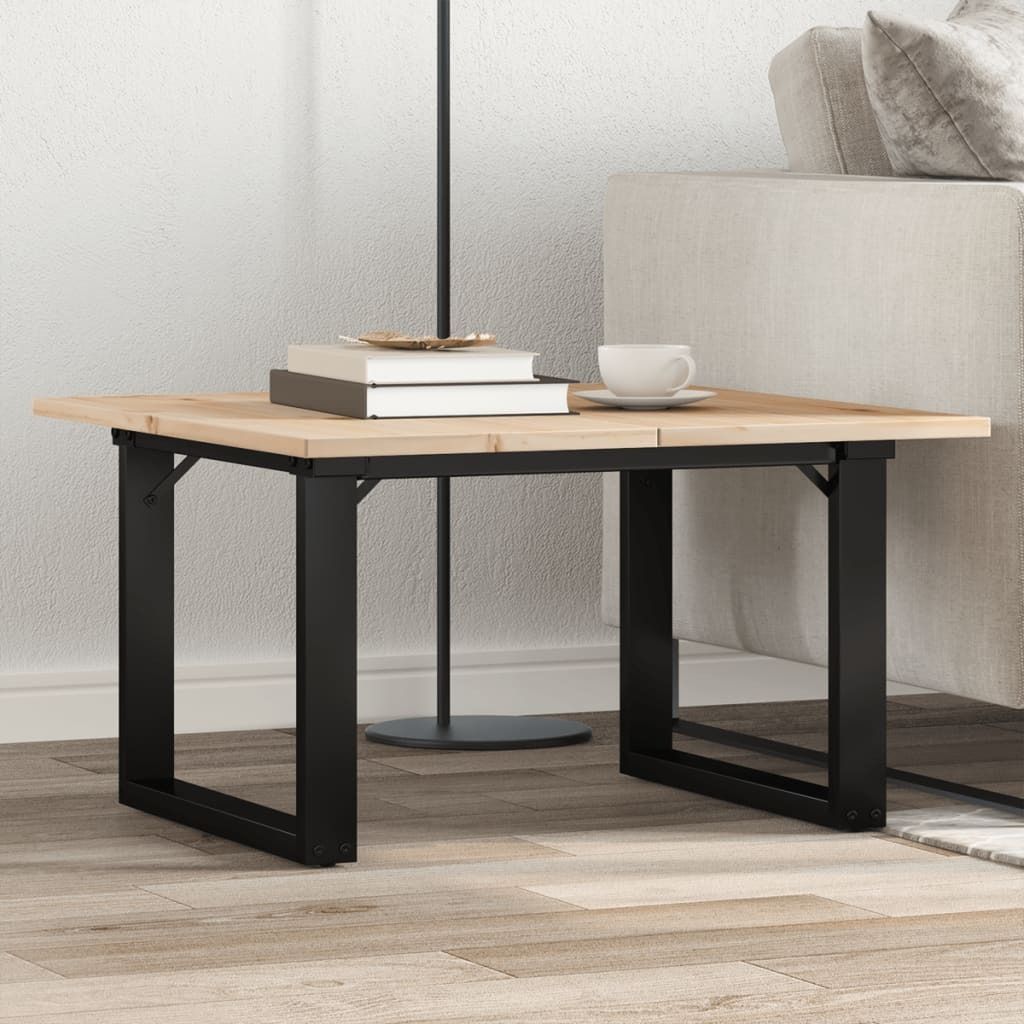 Maison Exclusive - Couchtisch O-Gestell 60x60x40cm Massivholz Kiefer und Stahl
