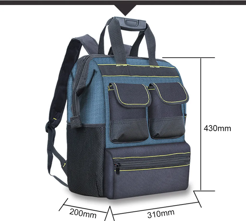 Sac porte-outils robuste à grande ouverture et compartiments en PE - 7