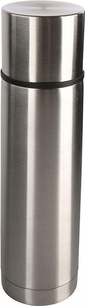 Edelstahl Thermoskanne 1L Silber, auslaufsicher, Produktbild 