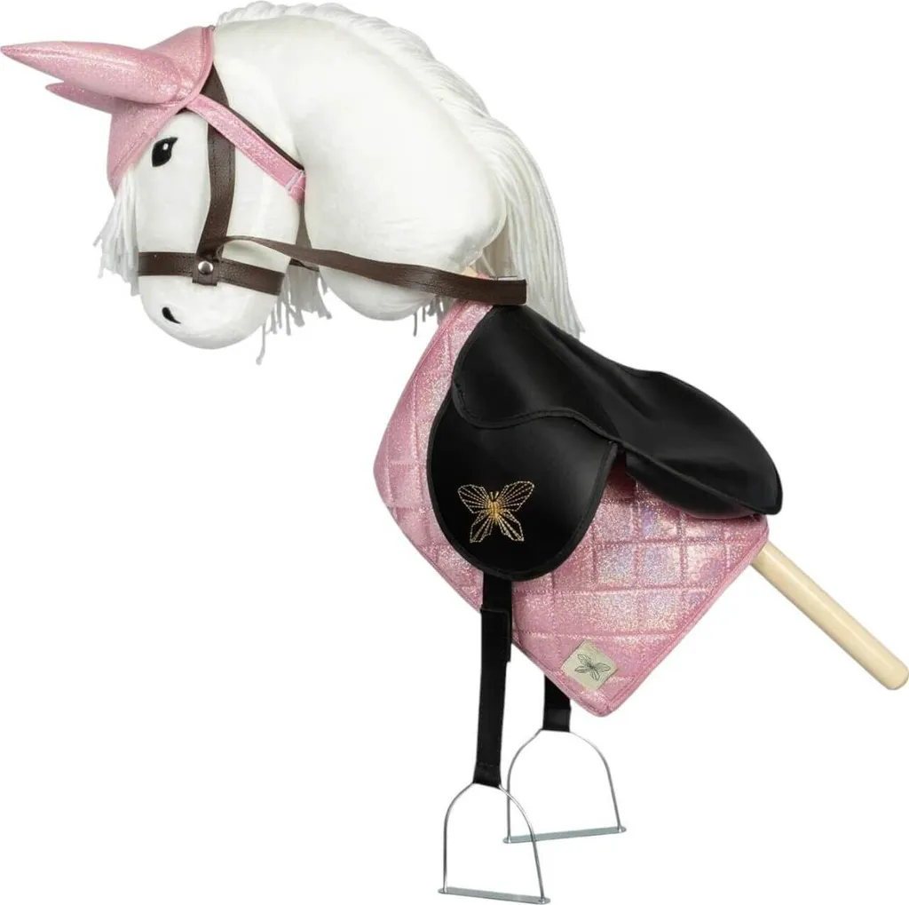 Équipement Hobby Horse pour Compétition : Chabraque et Bonnet Roses