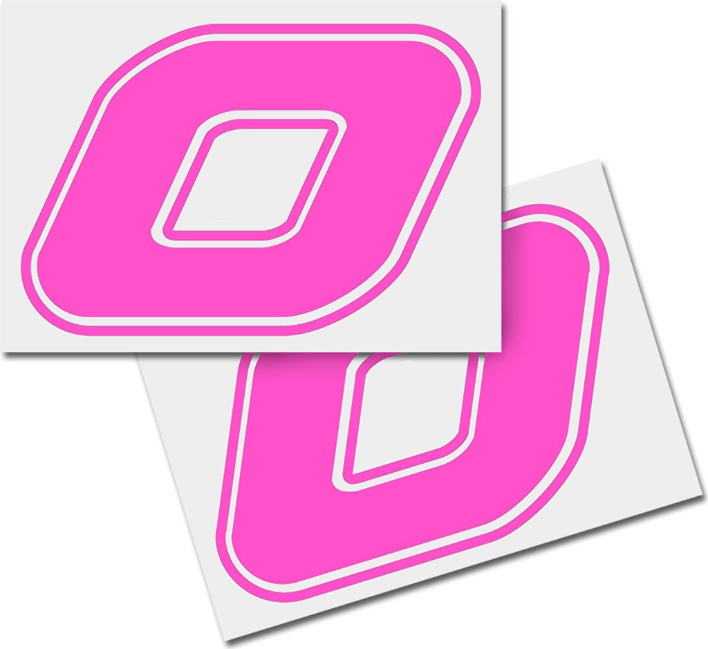 Startnummer Aufkleber 2er Set, Schrift Assen, # 0 pink
