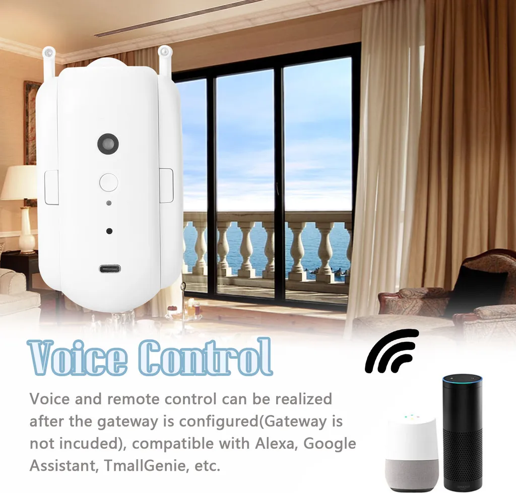 Robot de Rideau Électrique Tuya Bluetooth pour Maison Connectée Blanc