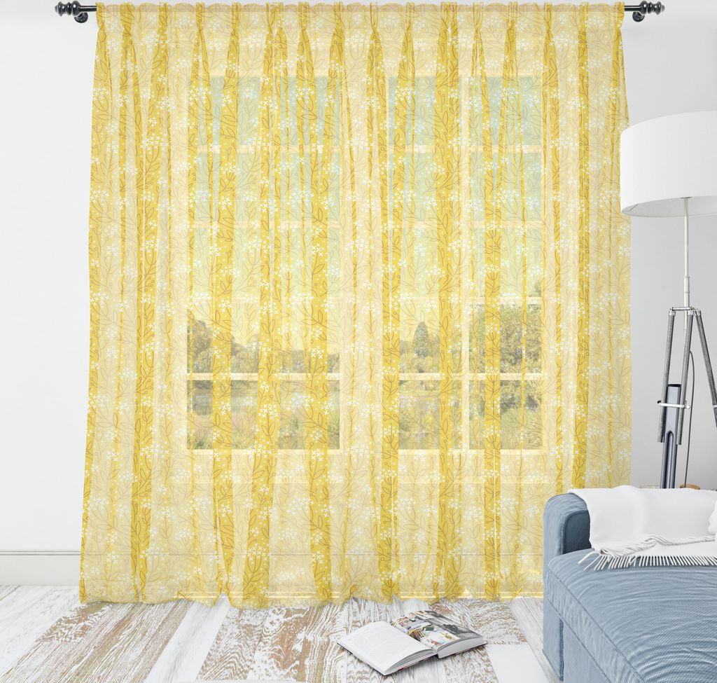 ABAKUHAUS Herbst Wandteppich, Herbst Zweige im abstrakten Stil mit Tulip Bouquets Essence Floral Doodle, Wohnzimmer Schlafzimmer seidiges Satin Wa...