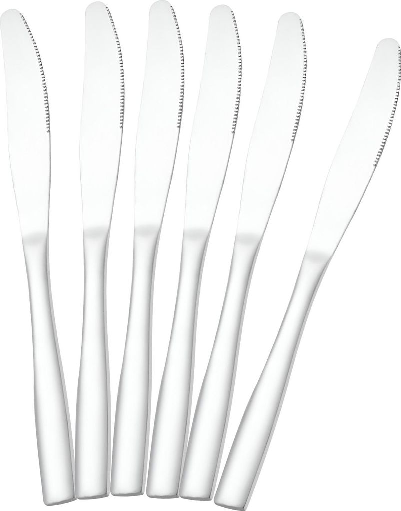 Cheffinger, Set 6 Tafelmesser 23 cm Edelstahl hohe Härte, Silber