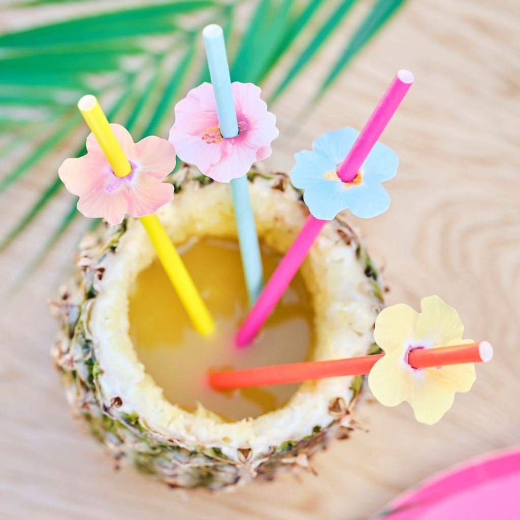 16 Tropical heat Papier Strohhalme Produktbild 