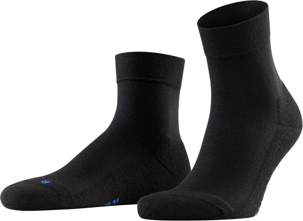 FALKE Herren Quarter-Socken - Cool Kick, Socken, Polyester, Logo, einfarbig Schwarz 46-48