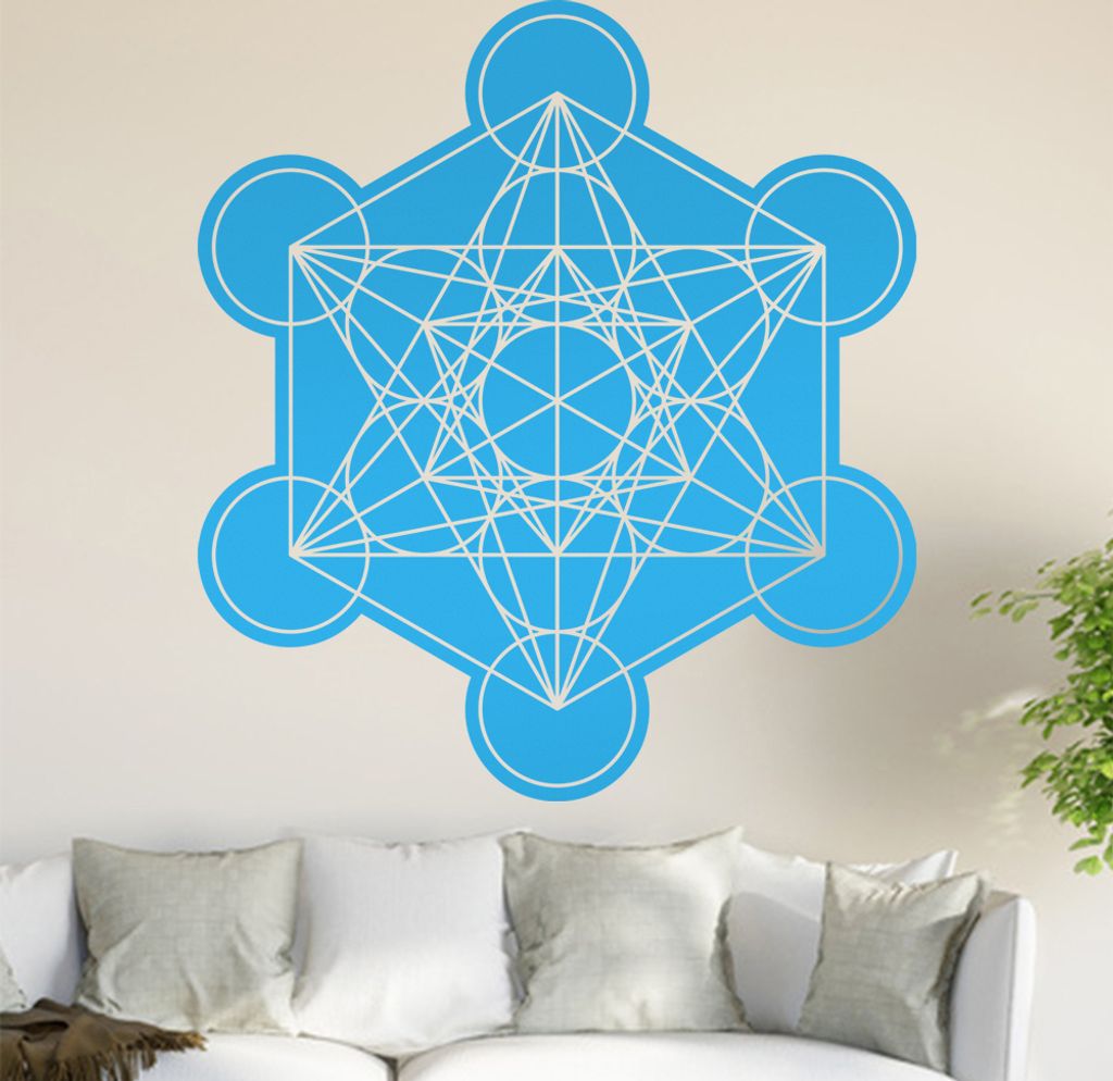 Metatron Würfel Wandtattoo in 6 Größen - Wandaufkleber Wall Sticker - Dekoration, Küche, Wohnzimmer, Schlafzimmer, Badezimmer