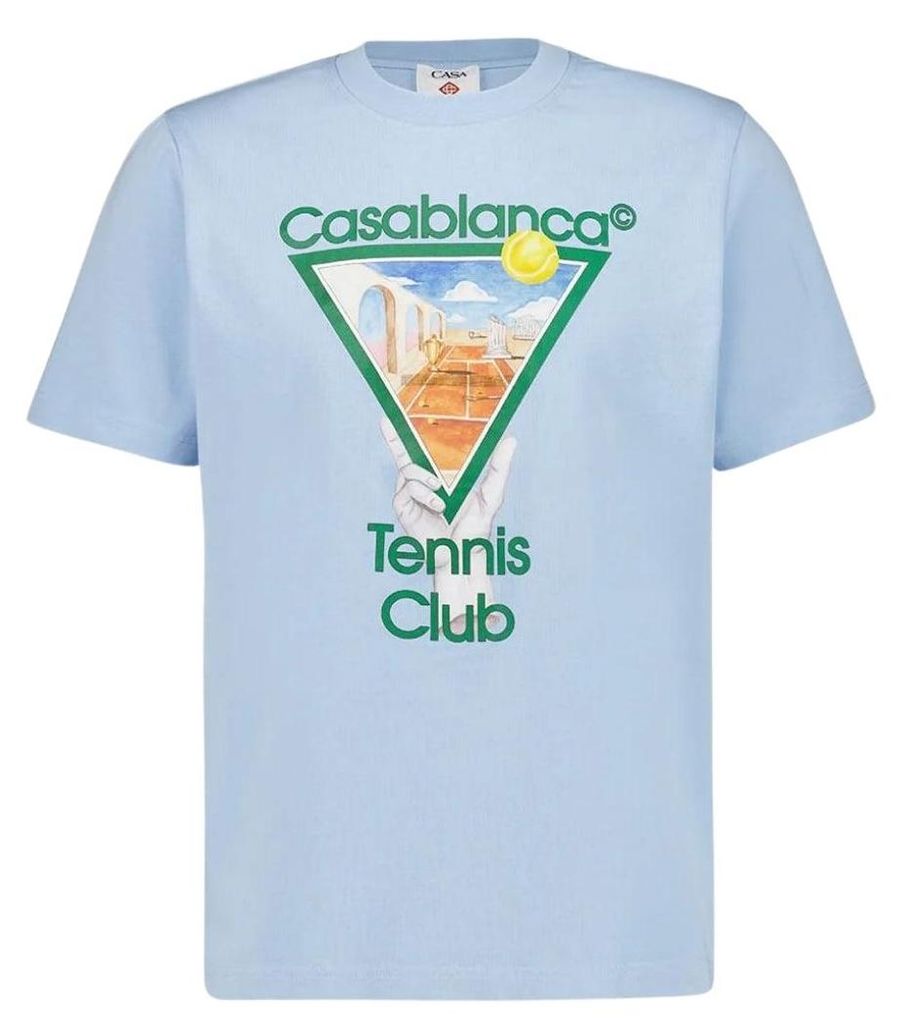 Casablanca - "Tennis Club" T-Shirt für Herren, Tennis SY4138 (XL) (Blau)