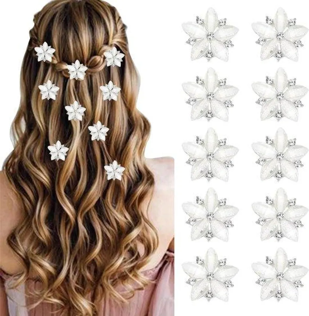 Accessoires cheveux demoiselle d'honneur : mini pinces à strass blanc