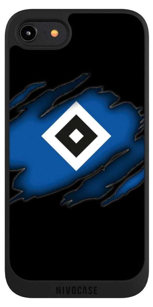 NIVOCASE Handyhülle für Apple iPhone 7 Hülle NIVOpure Case Schwarz HSV Hamburger SV Offizielles Lizenzprodukt