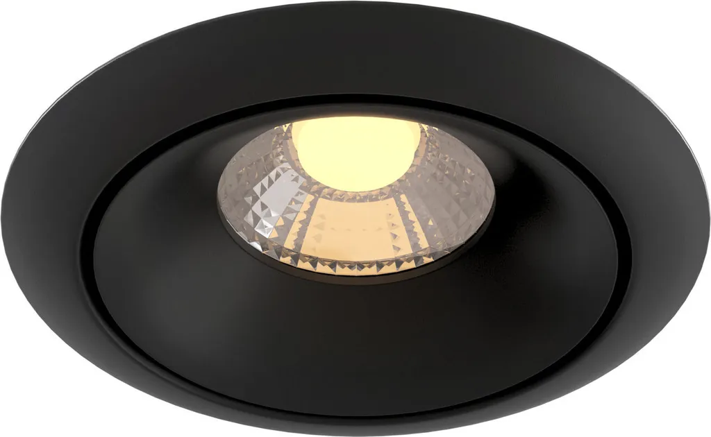 Spot LED encastré Maytoni YIN rond 9W 650lm blanc chaud noir IP20