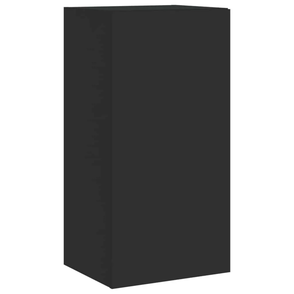 Meuble TV Noir Brillant avec Lampes LED Intégrées, Format 40,5x35x80 cm - 8