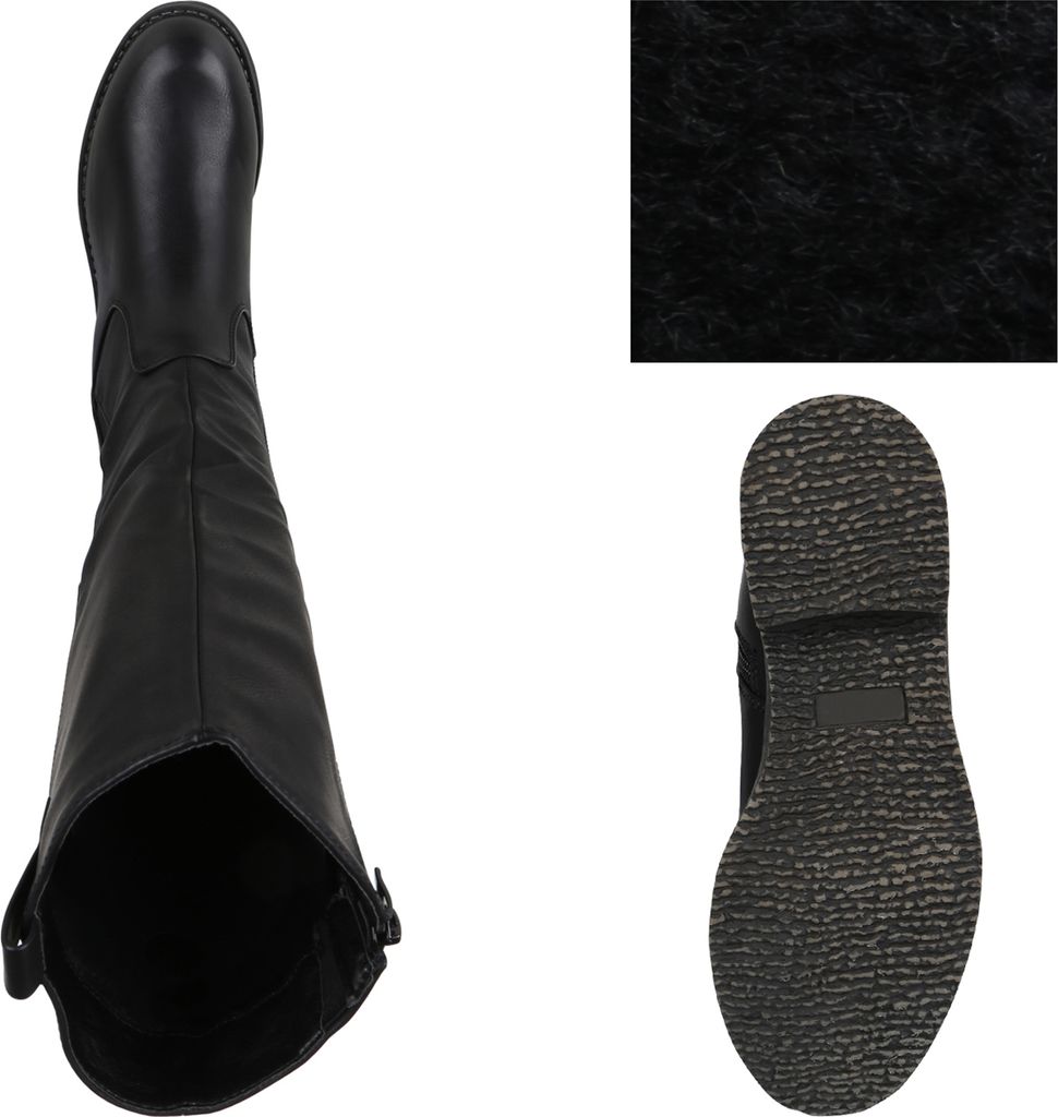 Mytrendshoe Damen Reiterstiefel Leicht Gefütterte Stiefel Produktbild 3