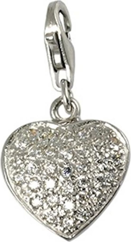 Carlo Biagi Charm Anhänger Herz weiß 925 Silber D2CSCZS02C