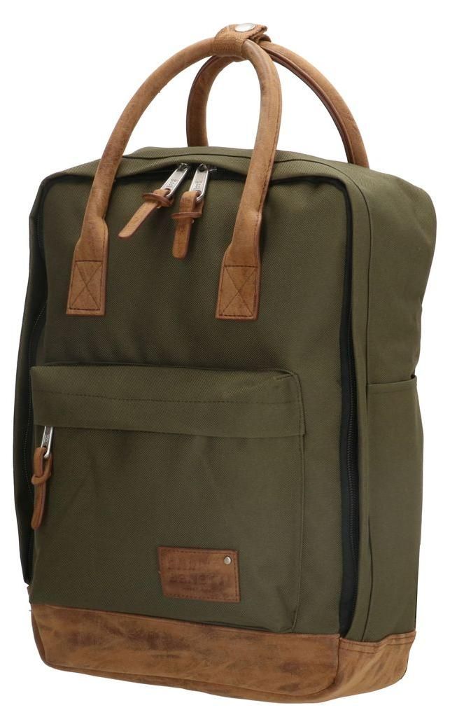 Kleiner Herren Damen Rucksack Kurierrucksack Laptop Tablet Fach Schule Uni Arbeit Olive