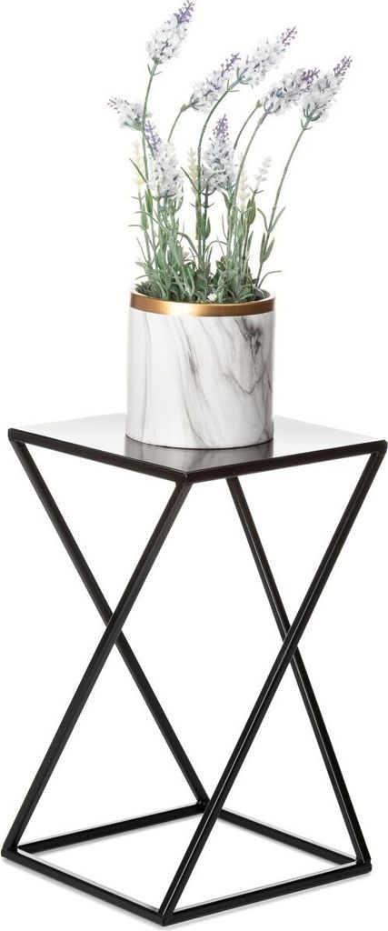 Howhomely Kvetinová stolička kovová čierna 40 cm - stojan Obrázok produktu 