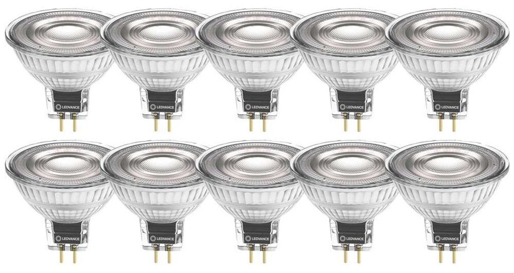 10 x Ledvance LED MR16 Glas Reflektor 5,3W = 35W GU5,3 12V Produktbild 
