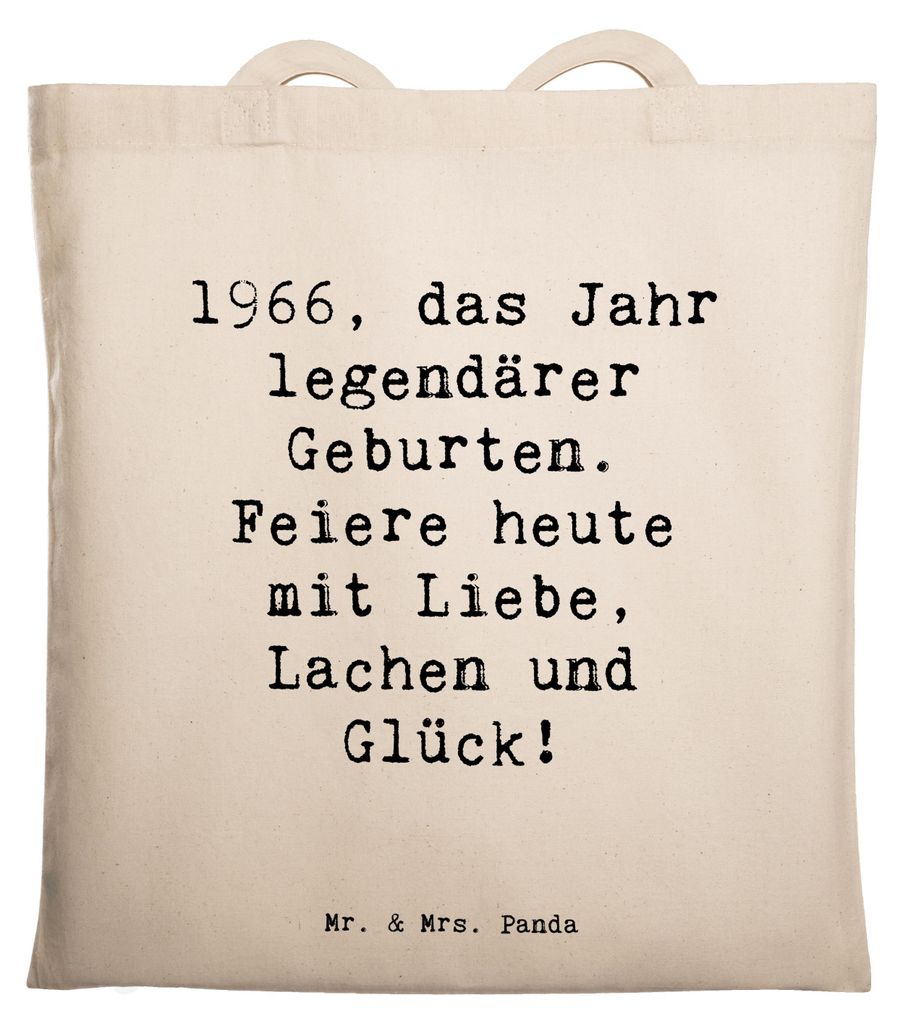 Mr. & Mrs. Panda totebag Spruch 1966 Geburtstag - Weiß - Geschenk, Schultasche, Tasche, Jahrgang, Jutebeutel, Glückwunsch, legendäre Geburten, H...